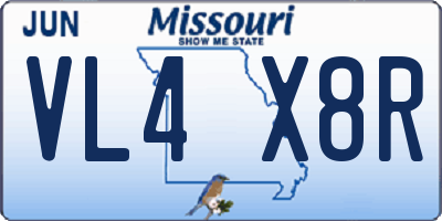 MO license plate VL4X8R