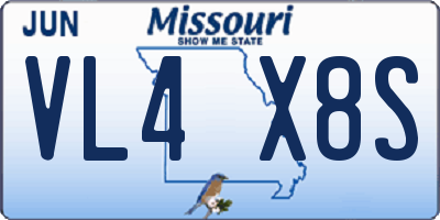 MO license plate VL4X8S