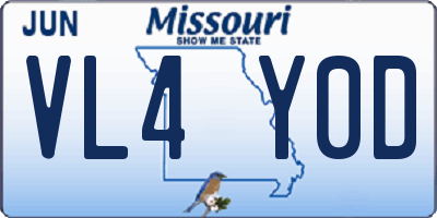 MO license plate VL4Y0D