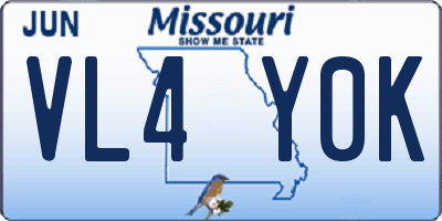 MO license plate VL4Y0K