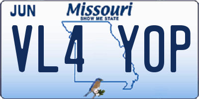 MO license plate VL4Y0P