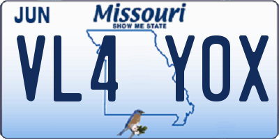 MO license plate VL4Y0X