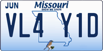 MO license plate VL4Y1D