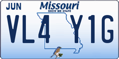 MO license plate VL4Y1G