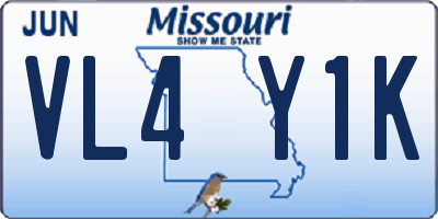 MO license plate VL4Y1K