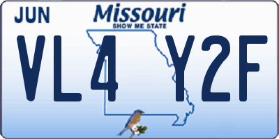 MO license plate VL4Y2F