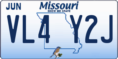 MO license plate VL4Y2J