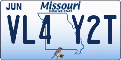 MO license plate VL4Y2T