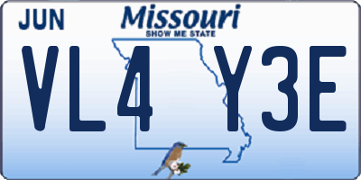 MO license plate VL4Y3E