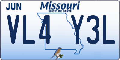 MO license plate VL4Y3L