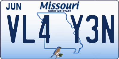 MO license plate VL4Y3N