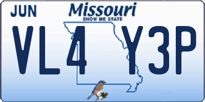 MO license plate VL4Y3P