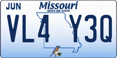 MO license plate VL4Y3Q