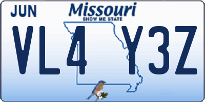 MO license plate VL4Y3Z