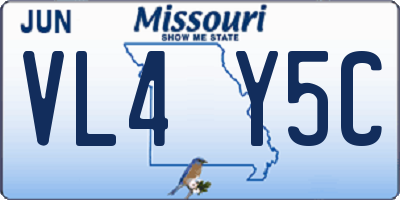 MO license plate VL4Y5C
