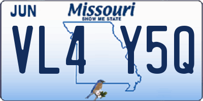 MO license plate VL4Y5Q