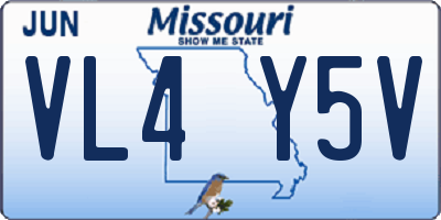 MO license plate VL4Y5V