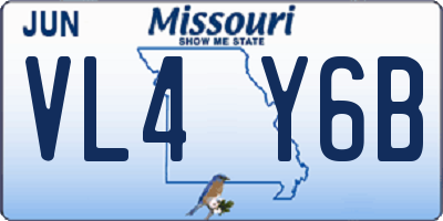 MO license plate VL4Y6B