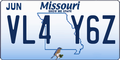 MO license plate VL4Y6Z