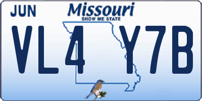 MO license plate VL4Y7B