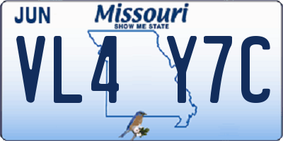 MO license plate VL4Y7C