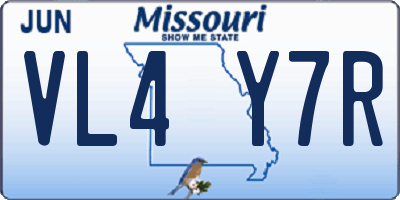 MO license plate VL4Y7R