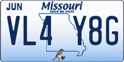 MO license plate VL4Y8G
