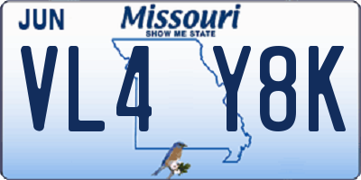 MO license plate VL4Y8K