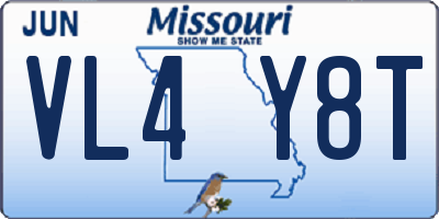 MO license plate VL4Y8T