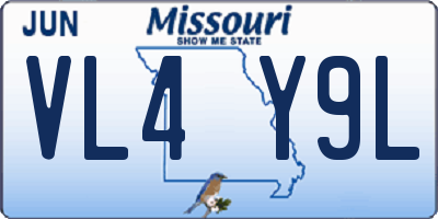 MO license plate VL4Y9L