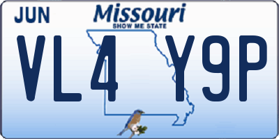MO license plate VL4Y9P