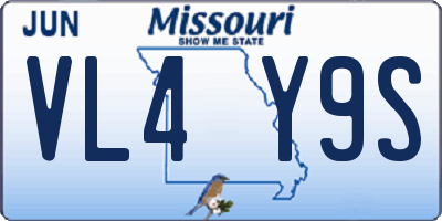 MO license plate VL4Y9S