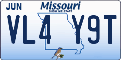 MO license plate VL4Y9T