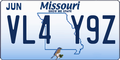 MO license plate VL4Y9Z