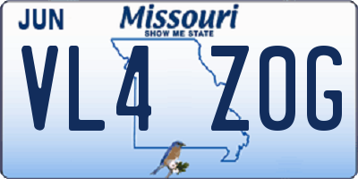 MO license plate VL4Z0G