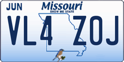 MO license plate VL4Z0J