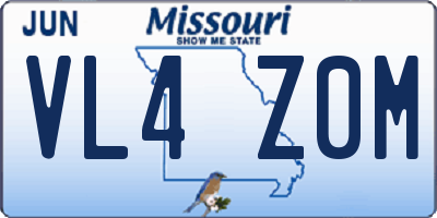 MO license plate VL4Z0M