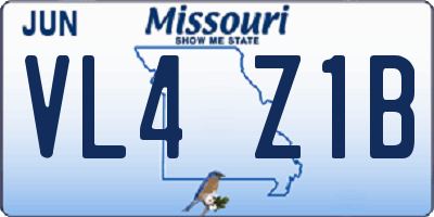 MO license plate VL4Z1B