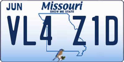 MO license plate VL4Z1D