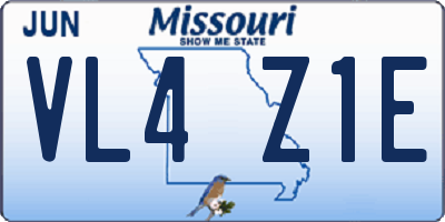 MO license plate VL4Z1E