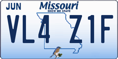 MO license plate VL4Z1F