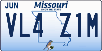 MO license plate VL4Z1M
