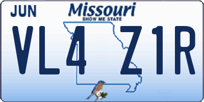 MO license plate VL4Z1R