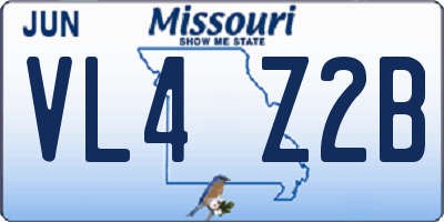 MO license plate VL4Z2B
