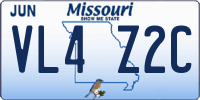 MO license plate VL4Z2C