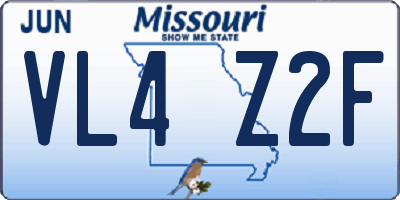 MO license plate VL4Z2F