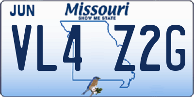 MO license plate VL4Z2G