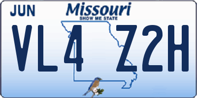 MO license plate VL4Z2H