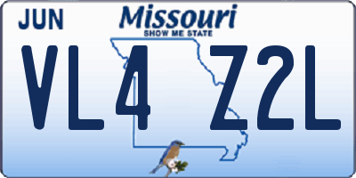 MO license plate VL4Z2L