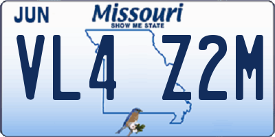 MO license plate VL4Z2M